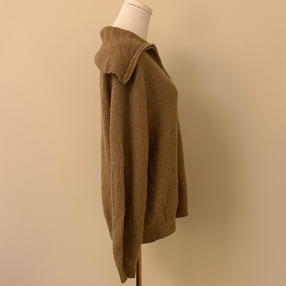 J. Crew Women's Tan Half-Zip Sweater - Picture 3 of 4